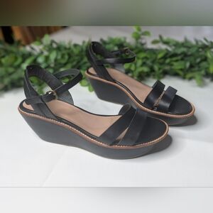 Camper Damas Black Wedge Sandals Size 39 Or US 8.5